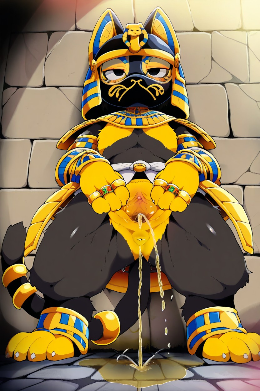 Pee Puddle, 下视角, Egyptian Clothing AI兽人黄片