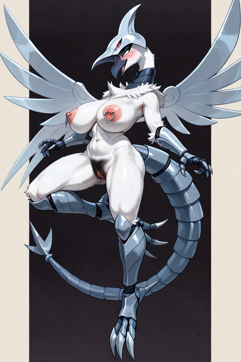 Nipple Piercing, Adult Body, Flying Furry AI Porn