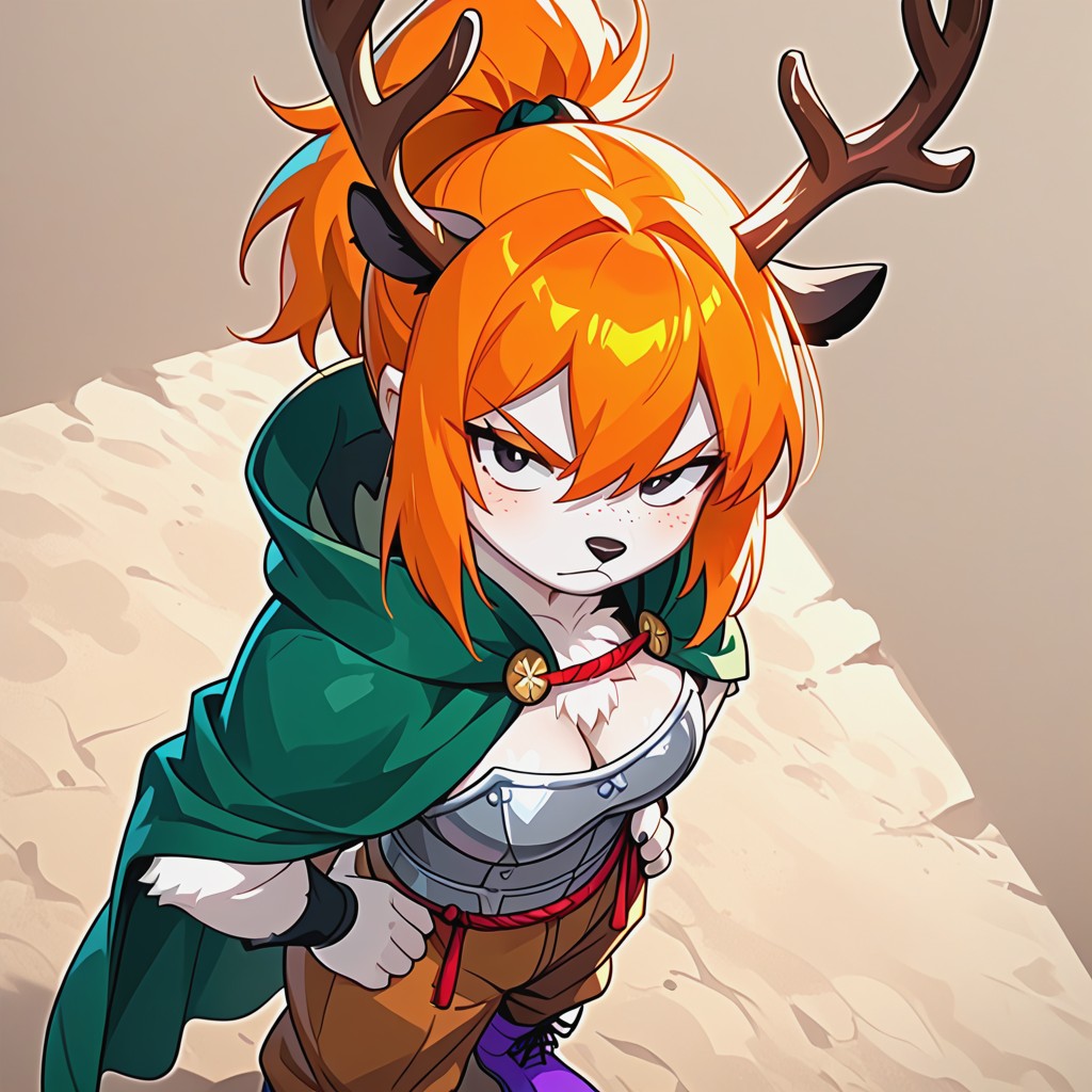Accurate Proportions, Top Down, Orange Furr Furry AI Porn