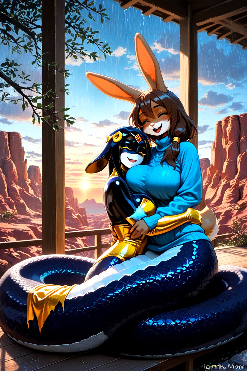 Rocky Overhang, Cinematic, Fluffy Fur Furry IA
