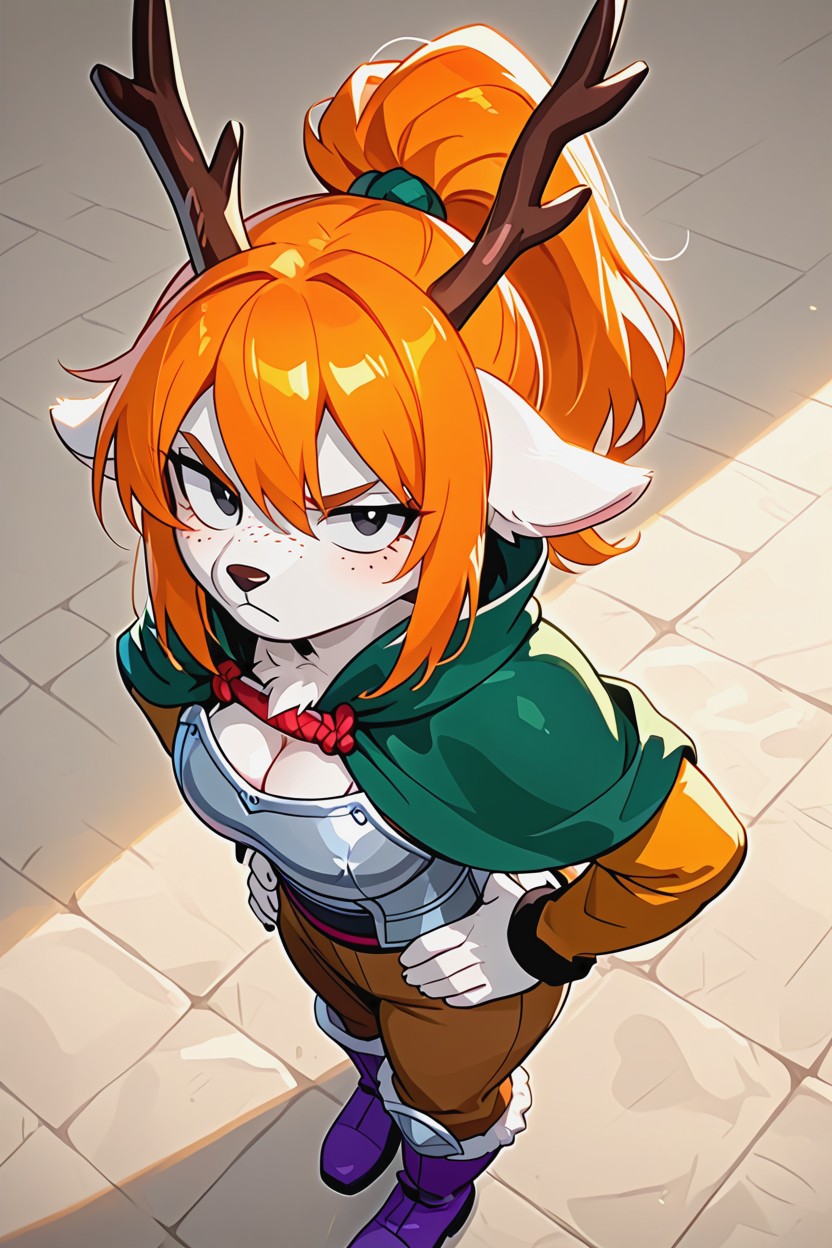Brown And White Furr, 胴体より大きな尻, Highly Detailed ファーリーAIエロ
