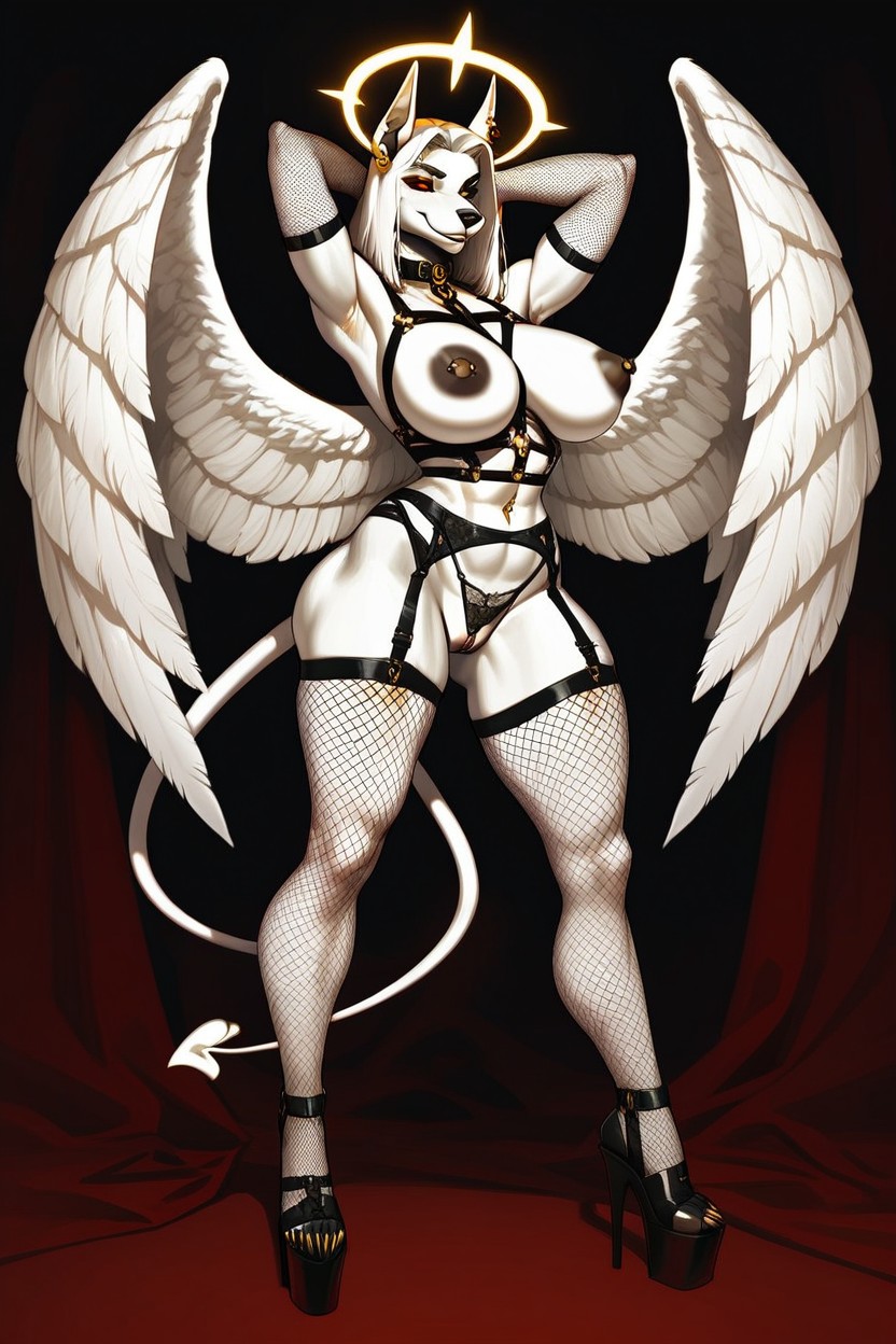 Panties, Black, Rounded Breast Furry AI Porn