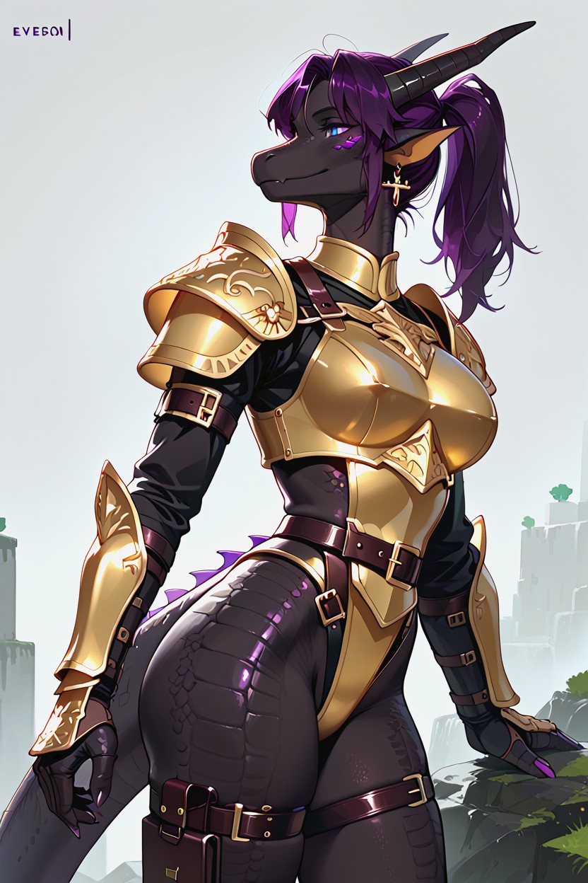 Dark Scales, Ender Dragonminecraft, Blue Eyes Furry IA