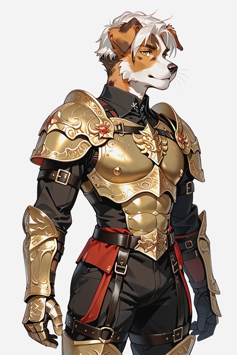 Gold Details, Perfect Anatomy, Medium Build Furry AI Porn