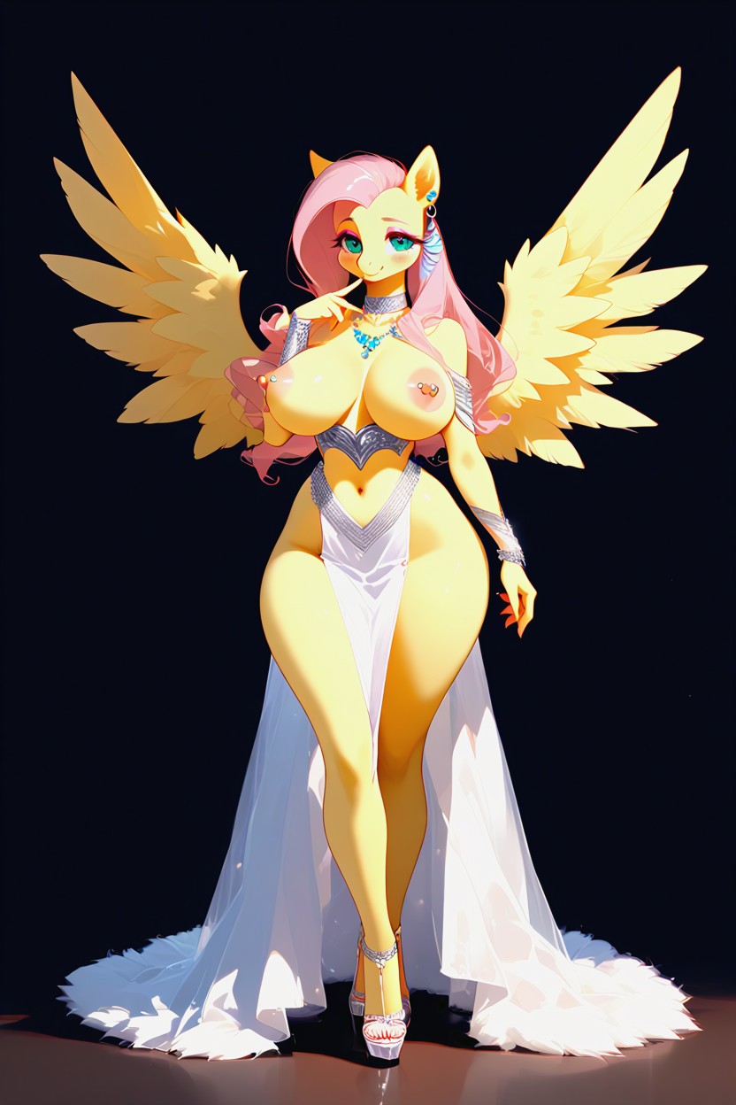Pink Eyeshadow, Standing, Large Breasts Furry IA