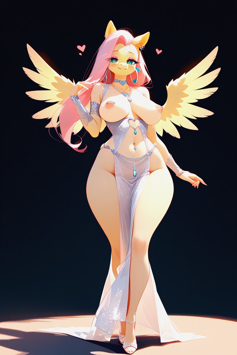 Massive Breast, Detailed Face, Embarrassed Furry AI Porn