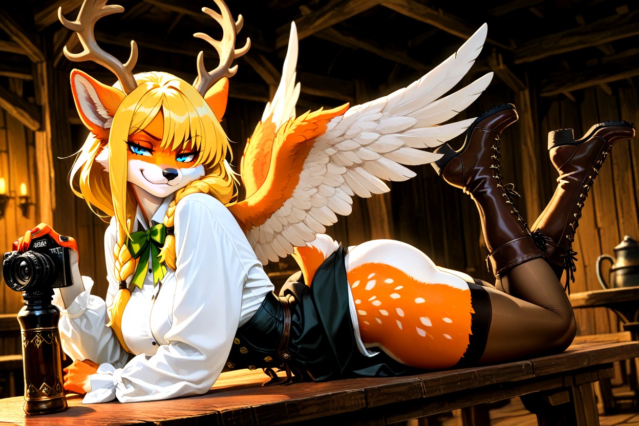 Holding A Stein Of Mead, Thigh High Stockings, 全身 AI兽人黄片