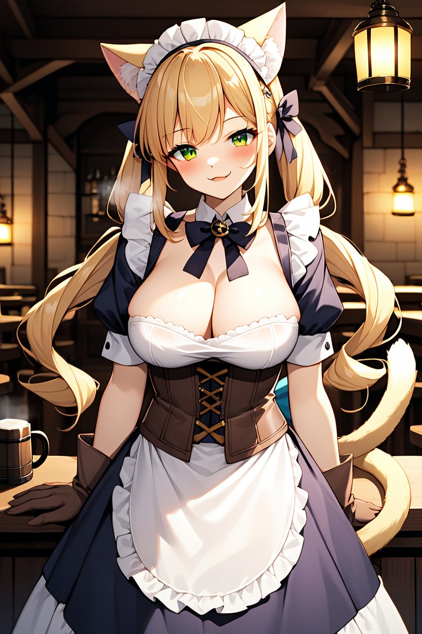 Fantasy Maid Outfit, 18+, Brown Corset Furry IA