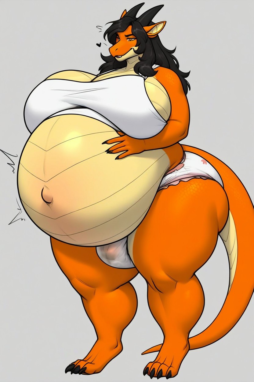 Orange Skin, Breast Expansion, 胸の拡大 ファーリーAIポルノ