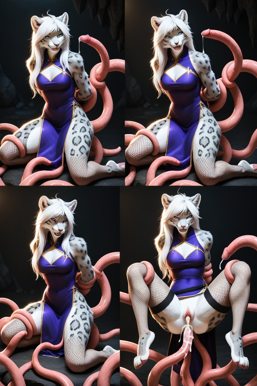ストッキング, Tentacles Wrapped Around Entire Body, 中出し ファーリーAIエロ