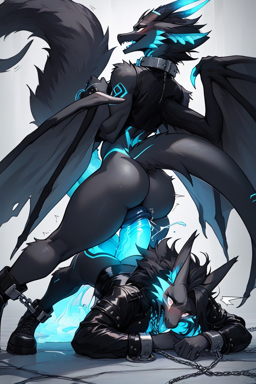 惊讶, Glowing Gold Iris In Eyes, Gigantic Tentacle Ready To Penetrate Gaping Gaped Ass AI兽人黄片