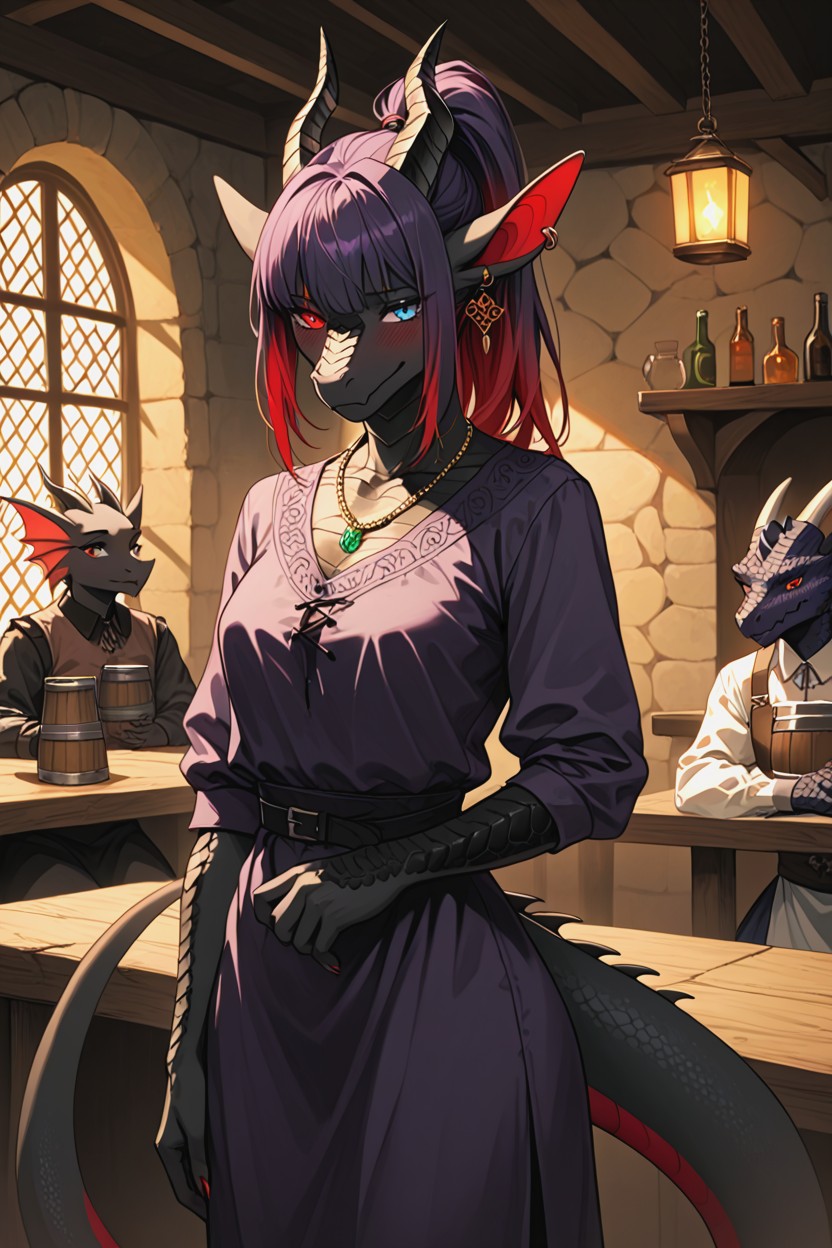 小乳, Heterochromia, Red Highlights On Face AI獸人黃片