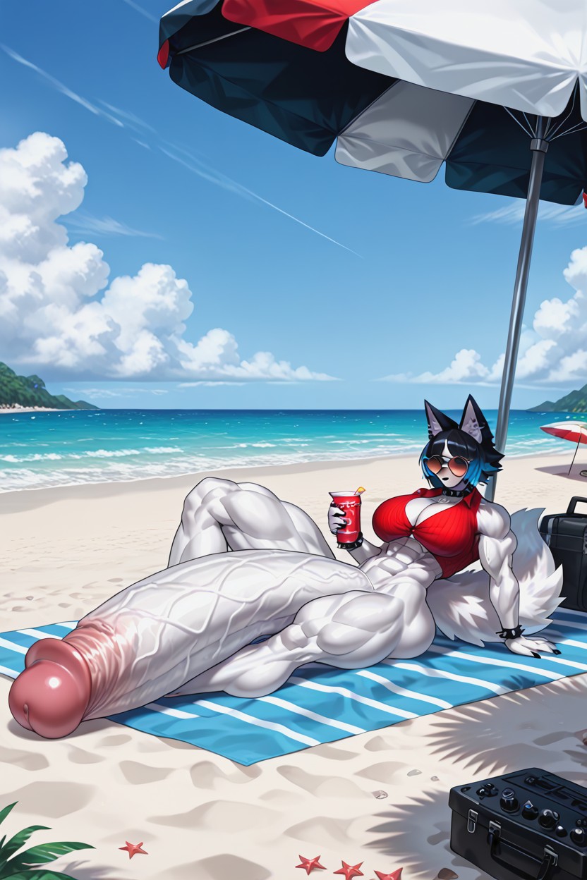 Hyper Enourmous Colossal Long Cock Dragging On Floor, Beach, Nerd AI兽人黄片