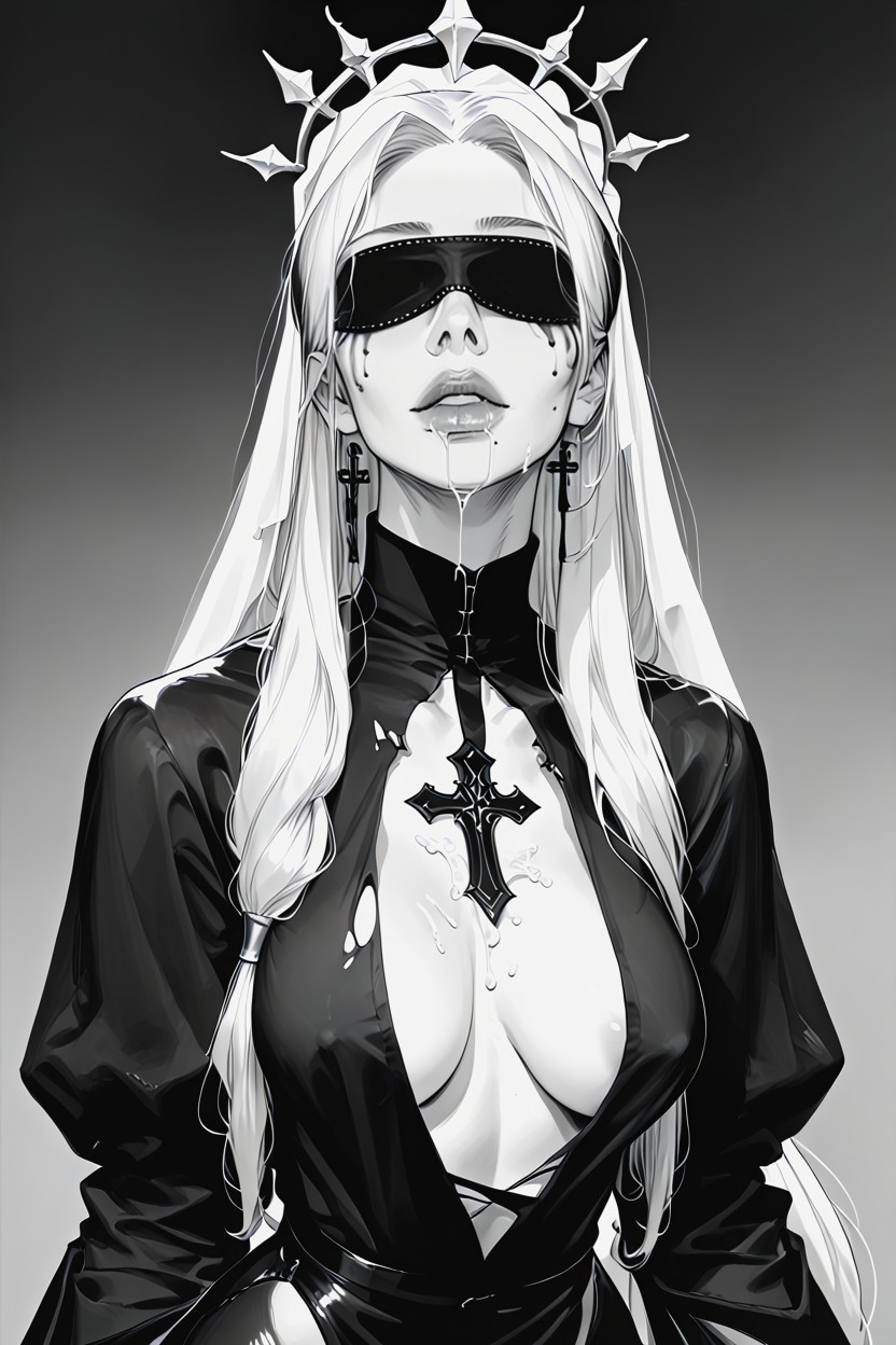 Kneeling, Shaggy Hair, Pro Hyper Dark Art Furry AI Porn