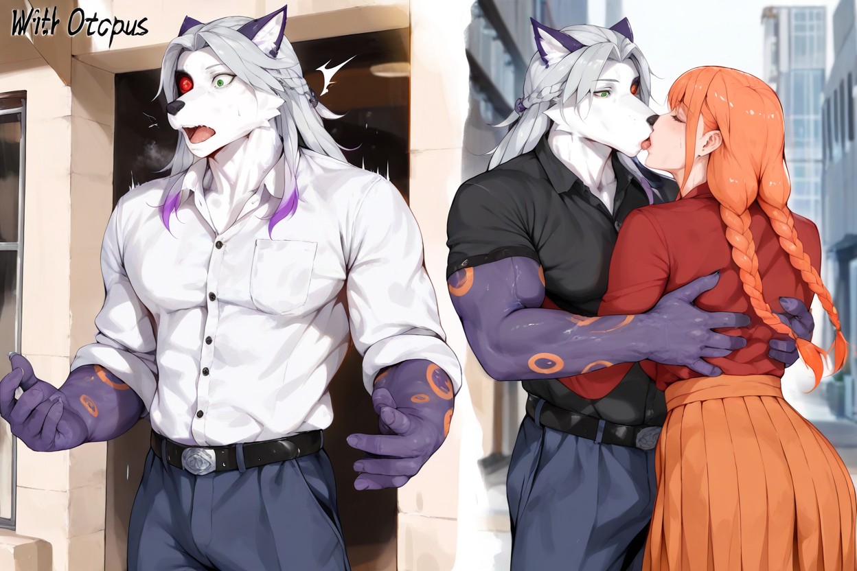Muscular, With Eyes, Black Shirt AI兽人黄片