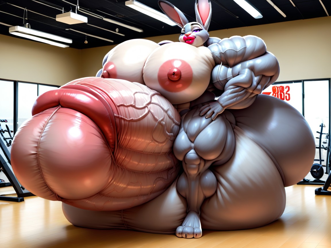 Hyper Long Penis, Hyper Bimbo, Hyper Gigantic Massive Muscle Furry AI Porn