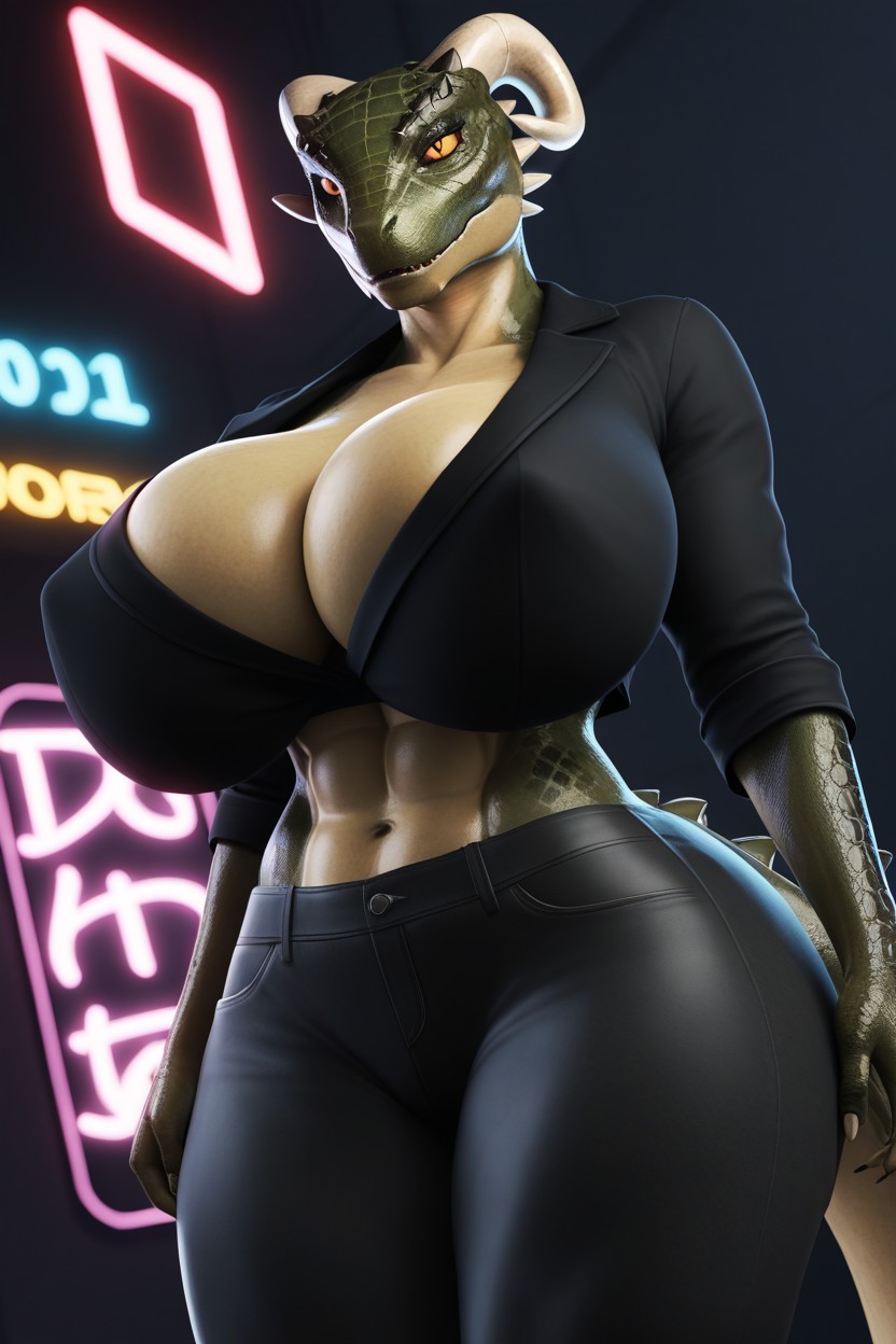 背面, Absurdly Trim Waist, Perky Breasts AI兽人黄片