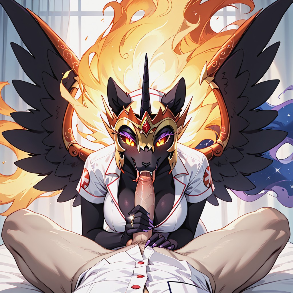 Wedding Ring, Blushing, Nurse Uniform Furry AI Porn