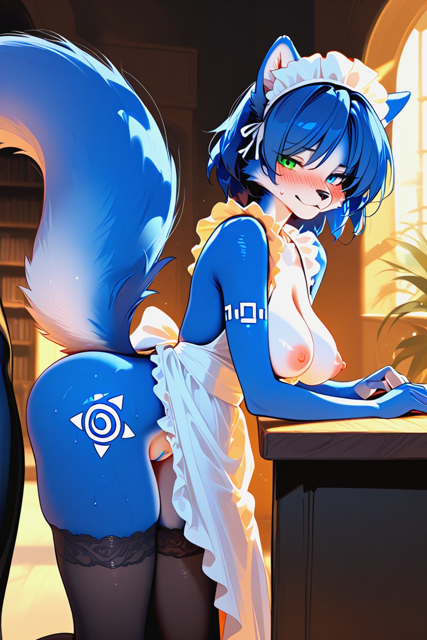 Ass Up, Blue Anus, Side View AI兽人黄片