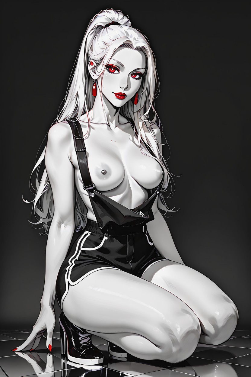 Cock Bulge, Black And Red Art, Wide Angle Furry AI Porn