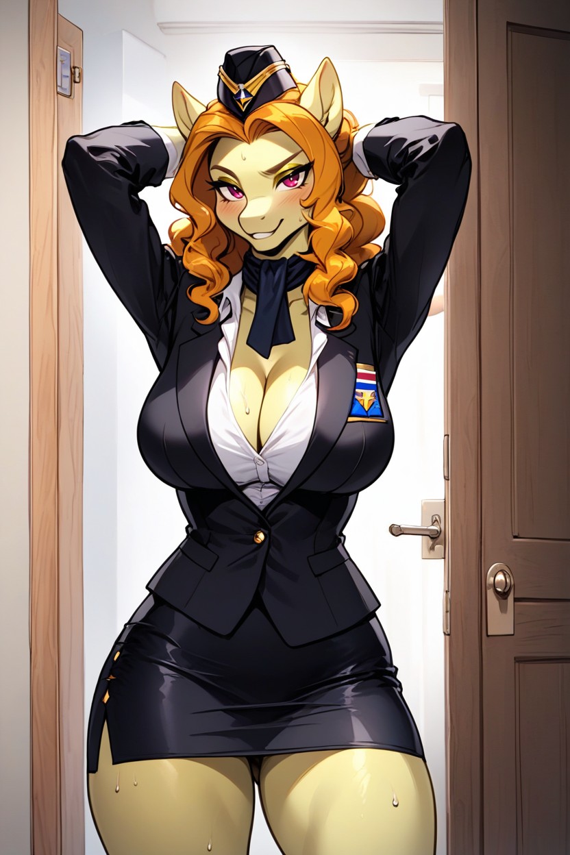 Body In Frame, Arms Above Head, Waist Shot Furry AI Porn