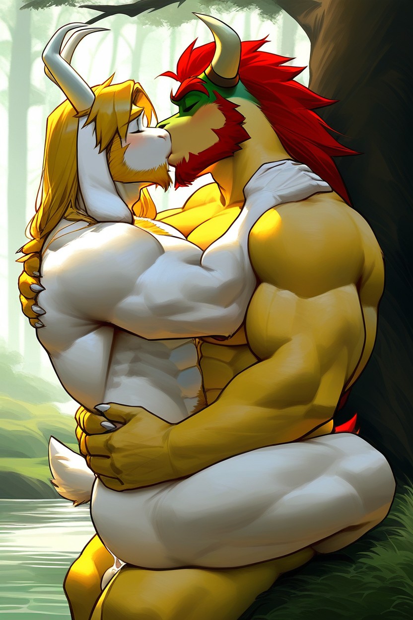 Nude, Kissing, Anatomically Accurate Furry AI Porn