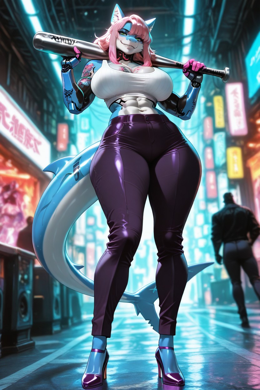 Bokeh, 1 Person, Ears Fins Furry AI Porn