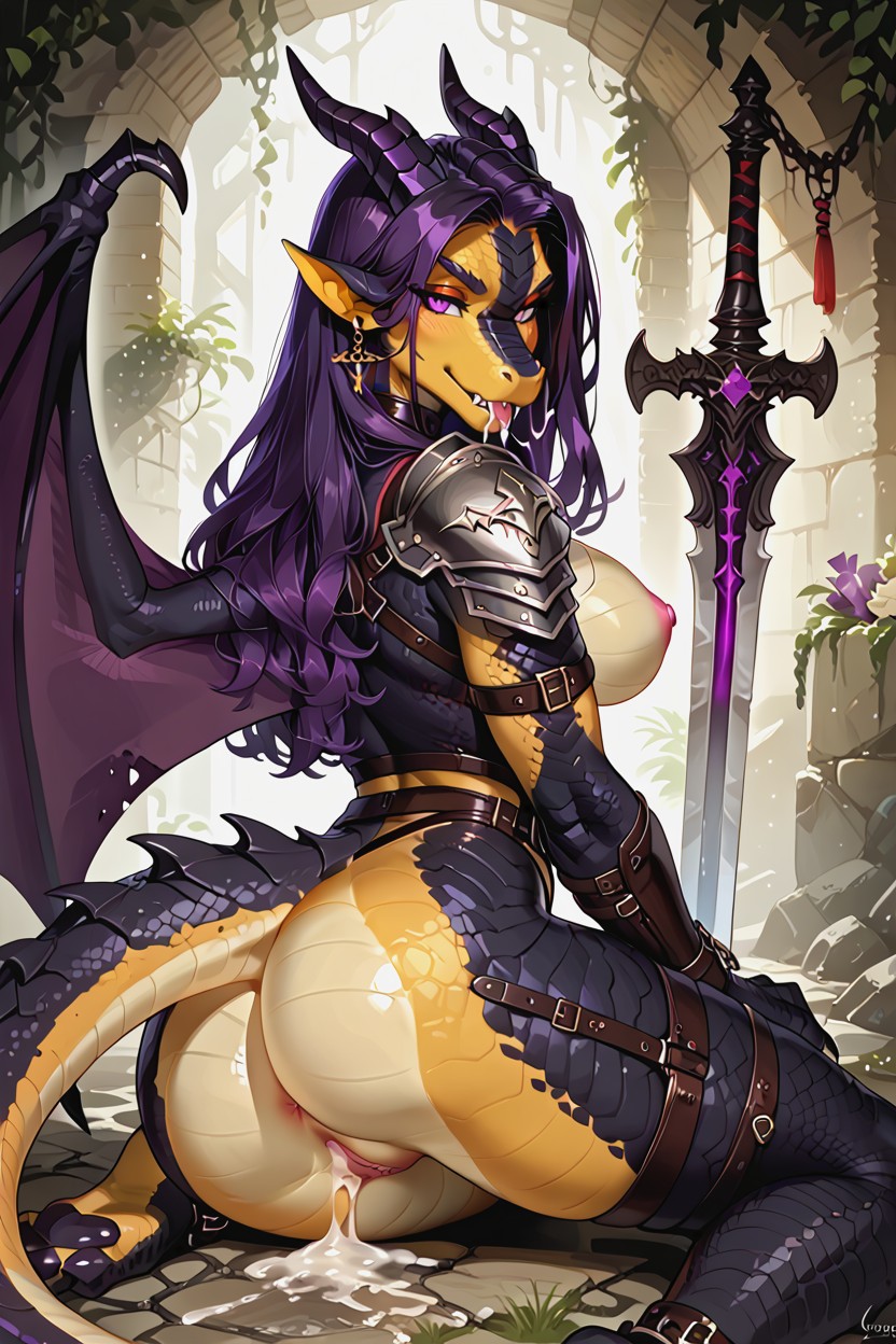 Armor On Hips, Digital Painting, Shackles On Legs And Arms AI獸人黃片