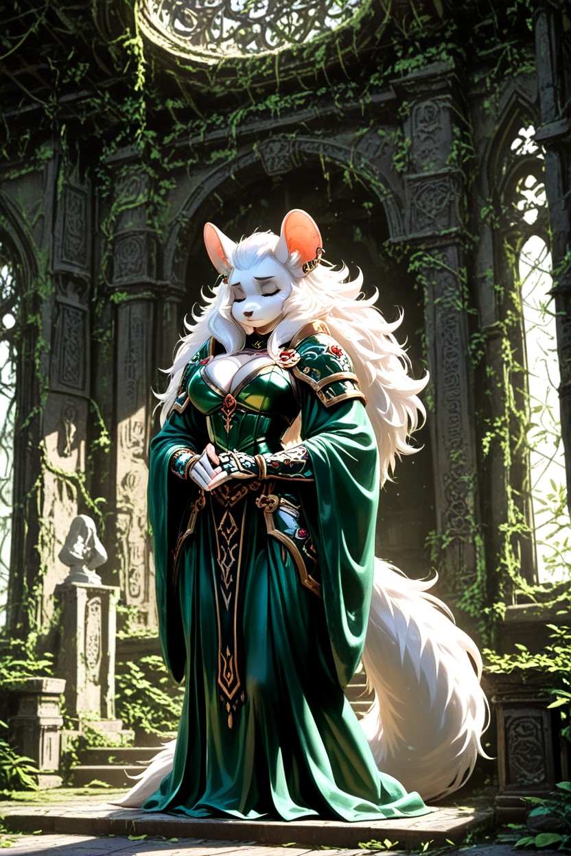 Only One Ear Pair, No Ears, Solo Фурри AI порно