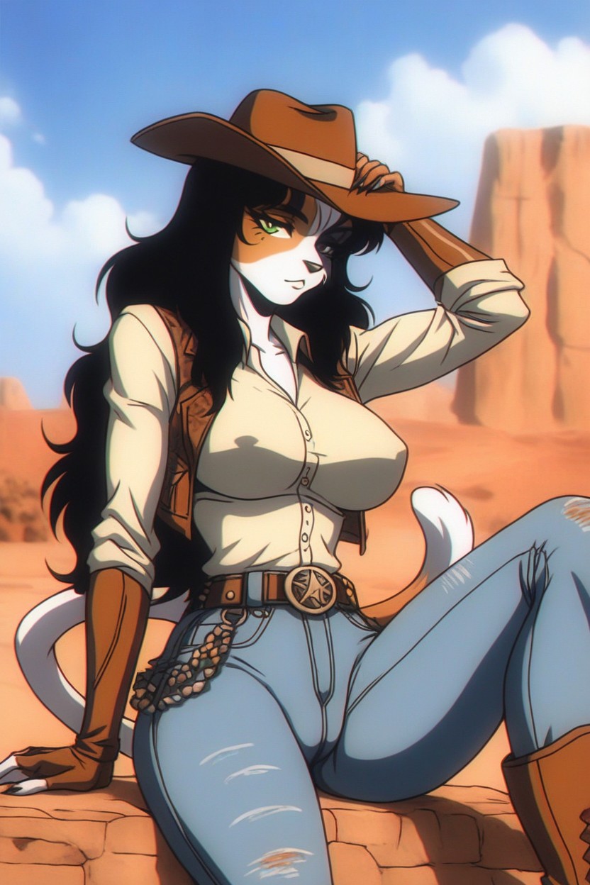 Jeans, Female Calico Cat, Poncho Furry IA