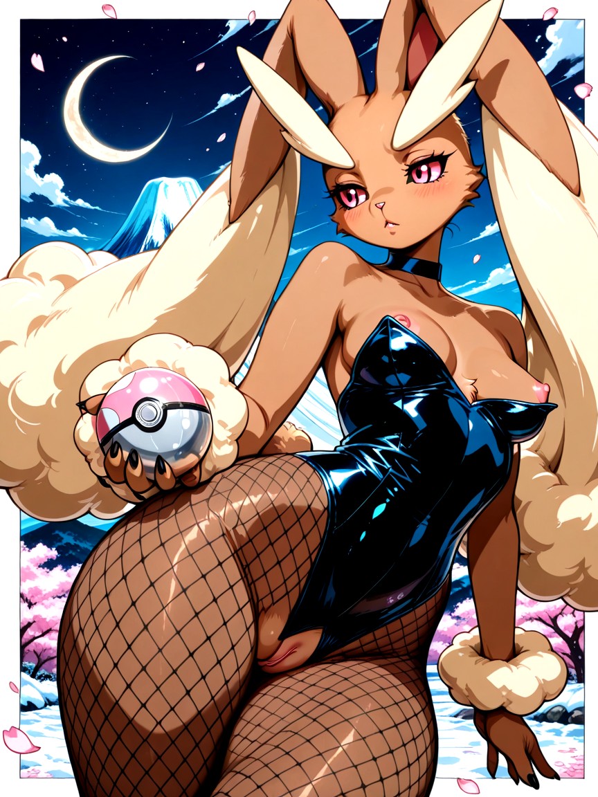Confident Forward‑ Pose, Wispy Clouds With Painterly Edges, Cherry Blossom Petals Drifting In Foreground And Mid‑air Porno IA Furry