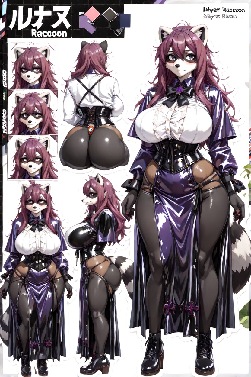 Gothic Dress, Furry_, Playful Furry AI Porn