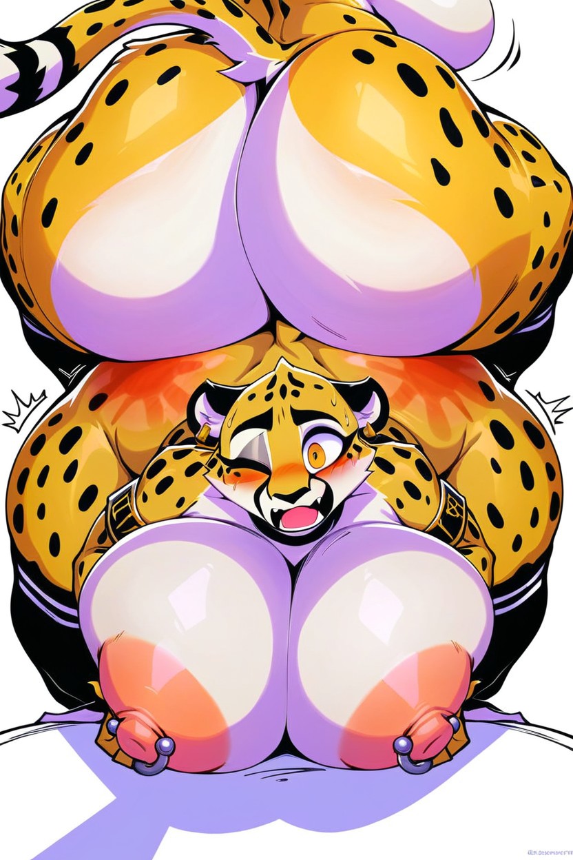 Bald, Rear View, Cuisses Épaisses Porno IA Furry