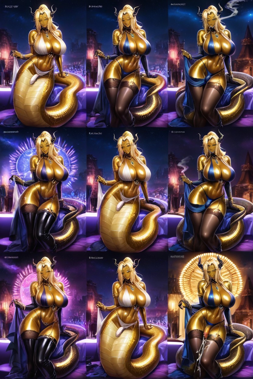 Gold Eyes, Alien Planet, Smoking A Cigar Furry AI Porn