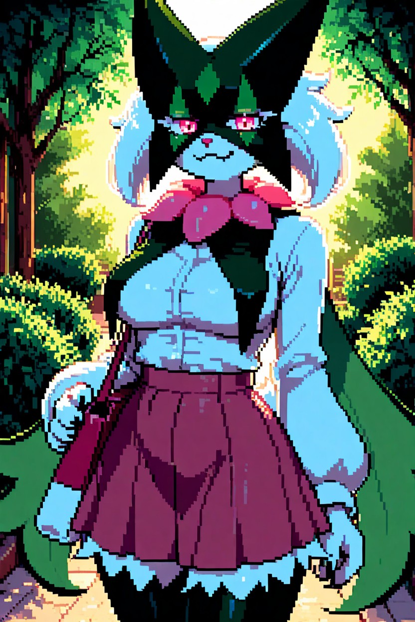 Scarf Around Neck, White Eyelashes, Solo Furry AI Porn