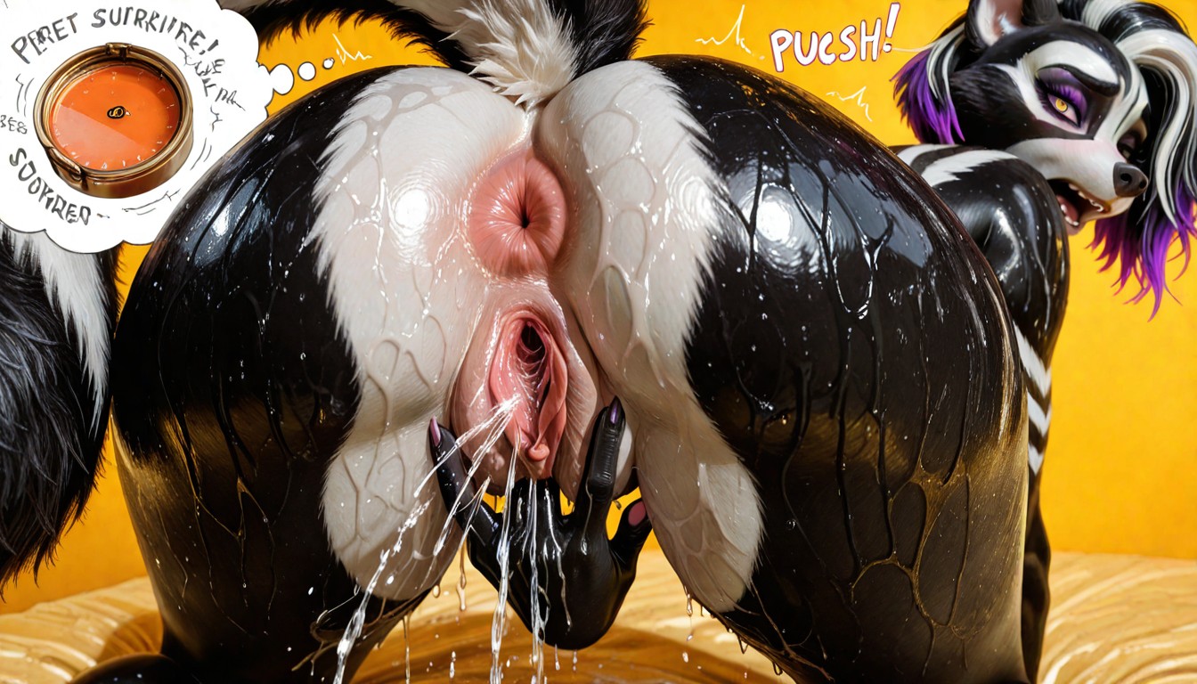 Hyper Detailed Pussy, Hyper Wet Pussy, Compact Perky Boobs Furry AI Porn