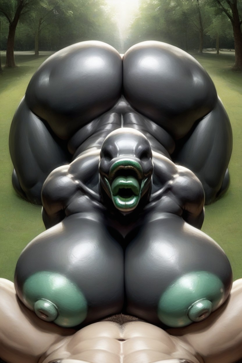 Bald, No Nose, Long Neck Furry AI Porn