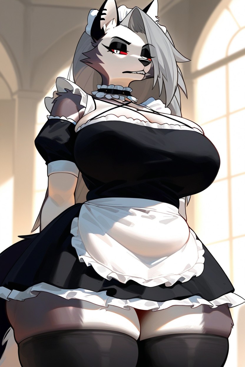 Restraint Collar, Thick Thighs, Wolf Body Furry AI Porn