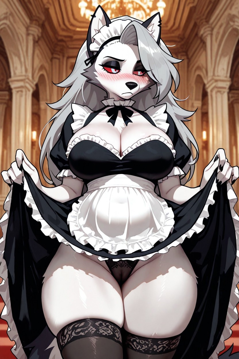Black Eyeshadow, Berry Fur, Detailed Clothing Furry AI Porn