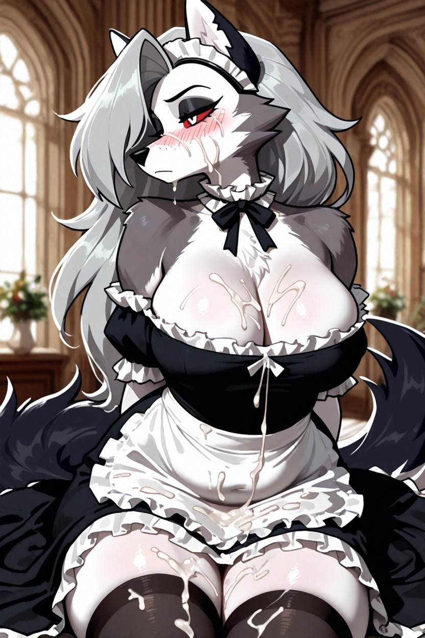 Horny, Fancy Mansion, Black Cloth And White Frills Maid Outfit AI兽人黄片