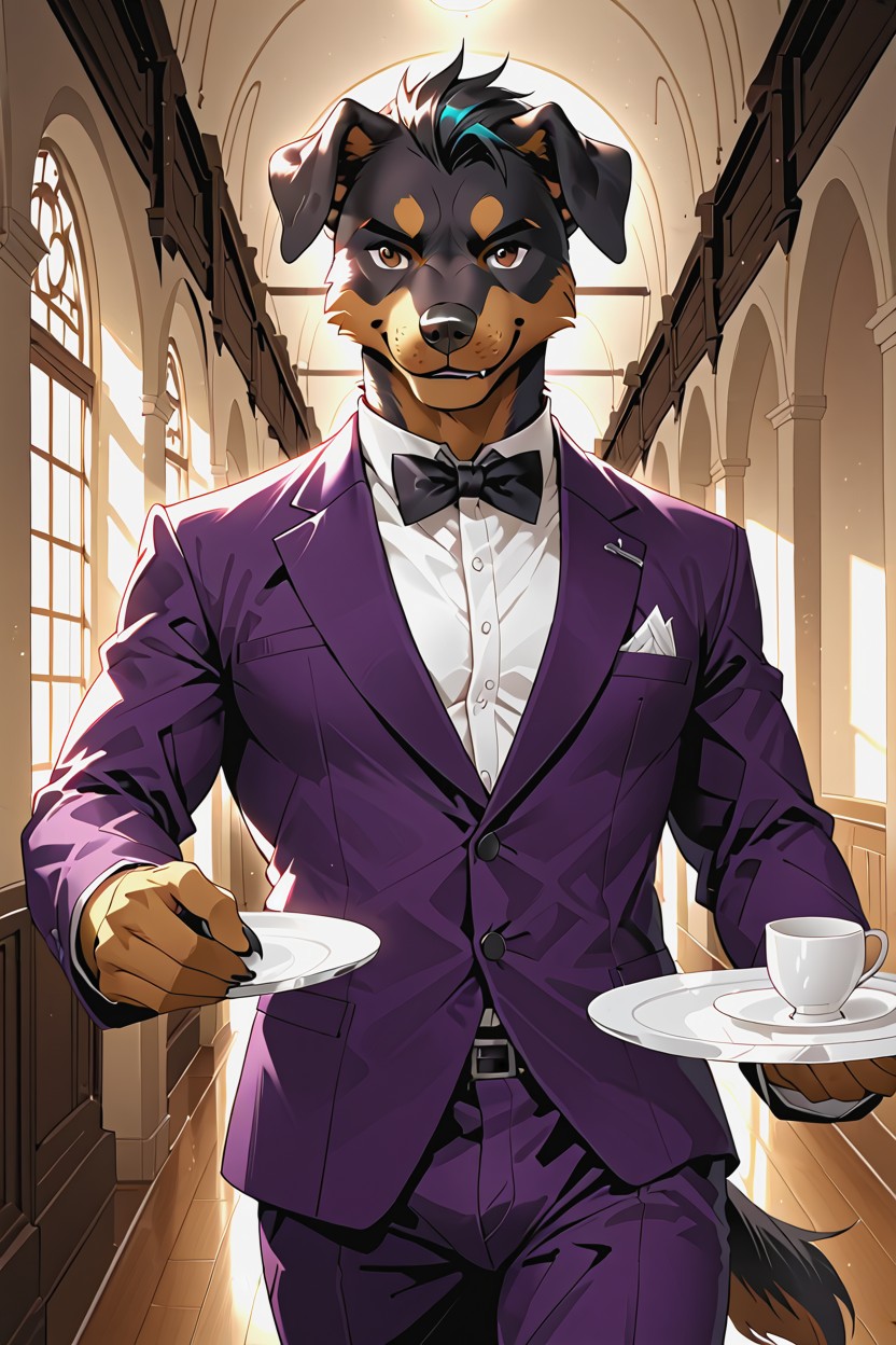 S, Dark Brown Eyes, Furry Dog AI獸人黃片