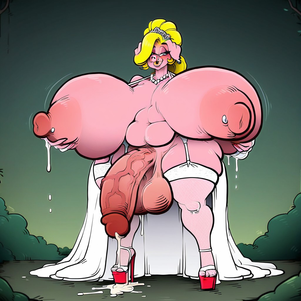 Thick Hips And Arms, Huge And Thick Cock, Extreme Surreal Enormity ファーリーAIポルノ