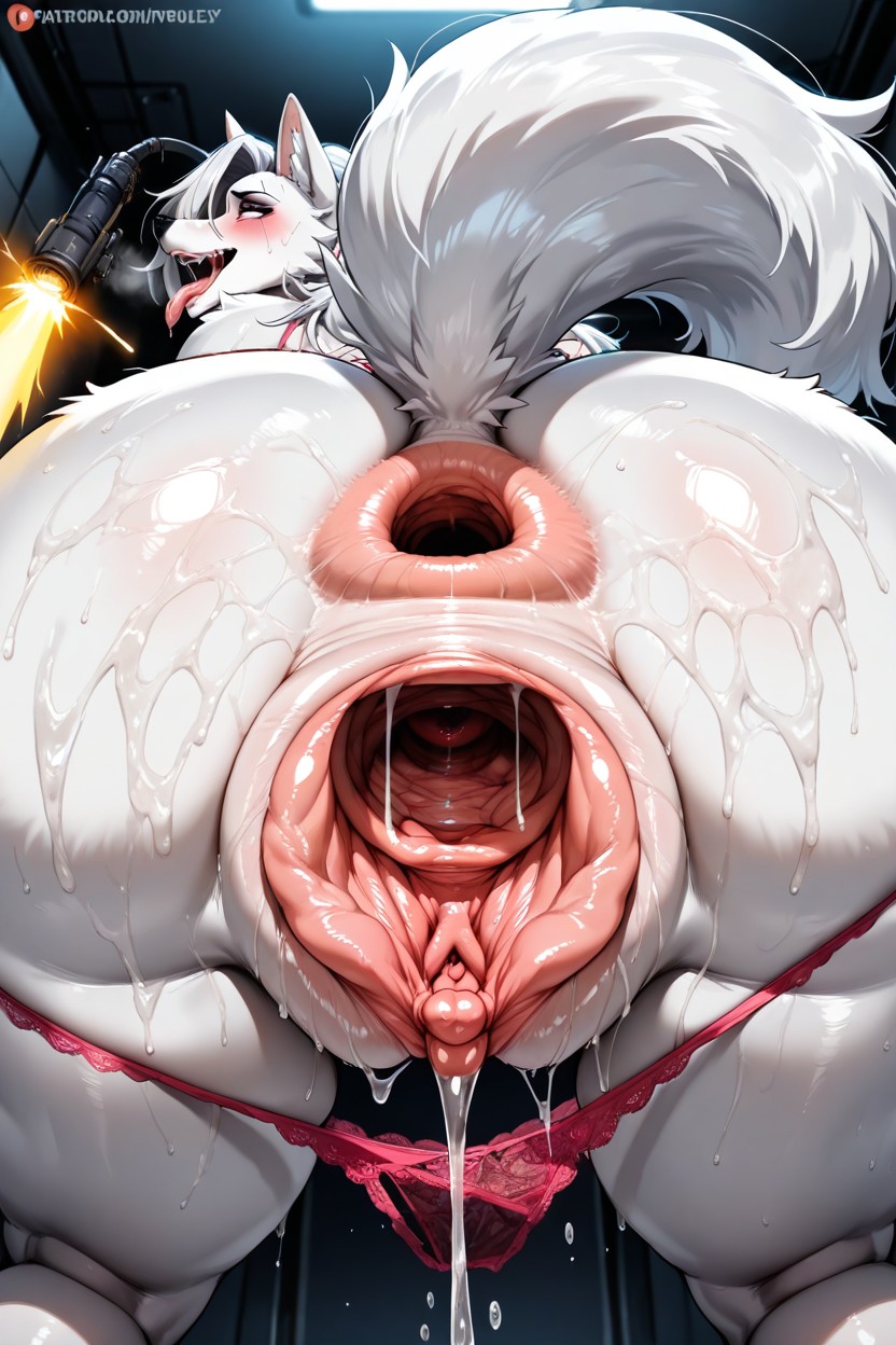 Extremely Wide Gaping Oversized Laa, 特大プッシー, 犬 ファーリーAIポルノ