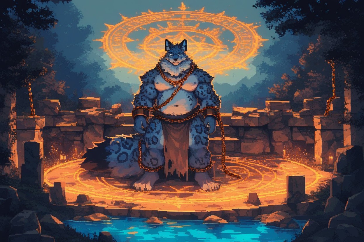 Very Thick Neck Fur, Necklace, Thick Fuzzy Belly Fur ファーリーAIポルノ
