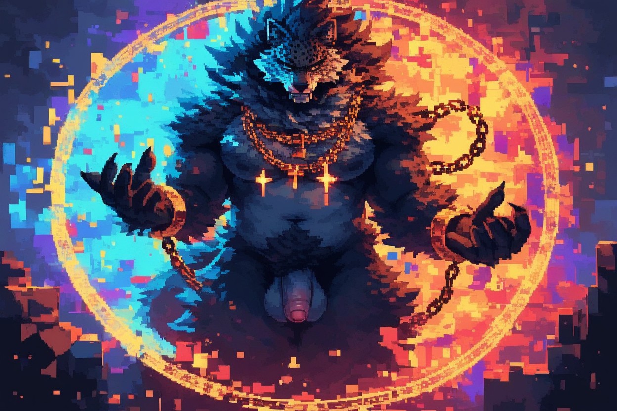 Torn Waist Cloth, Fuzzy Legs Fur, Eyes Shut AI獸人黃片