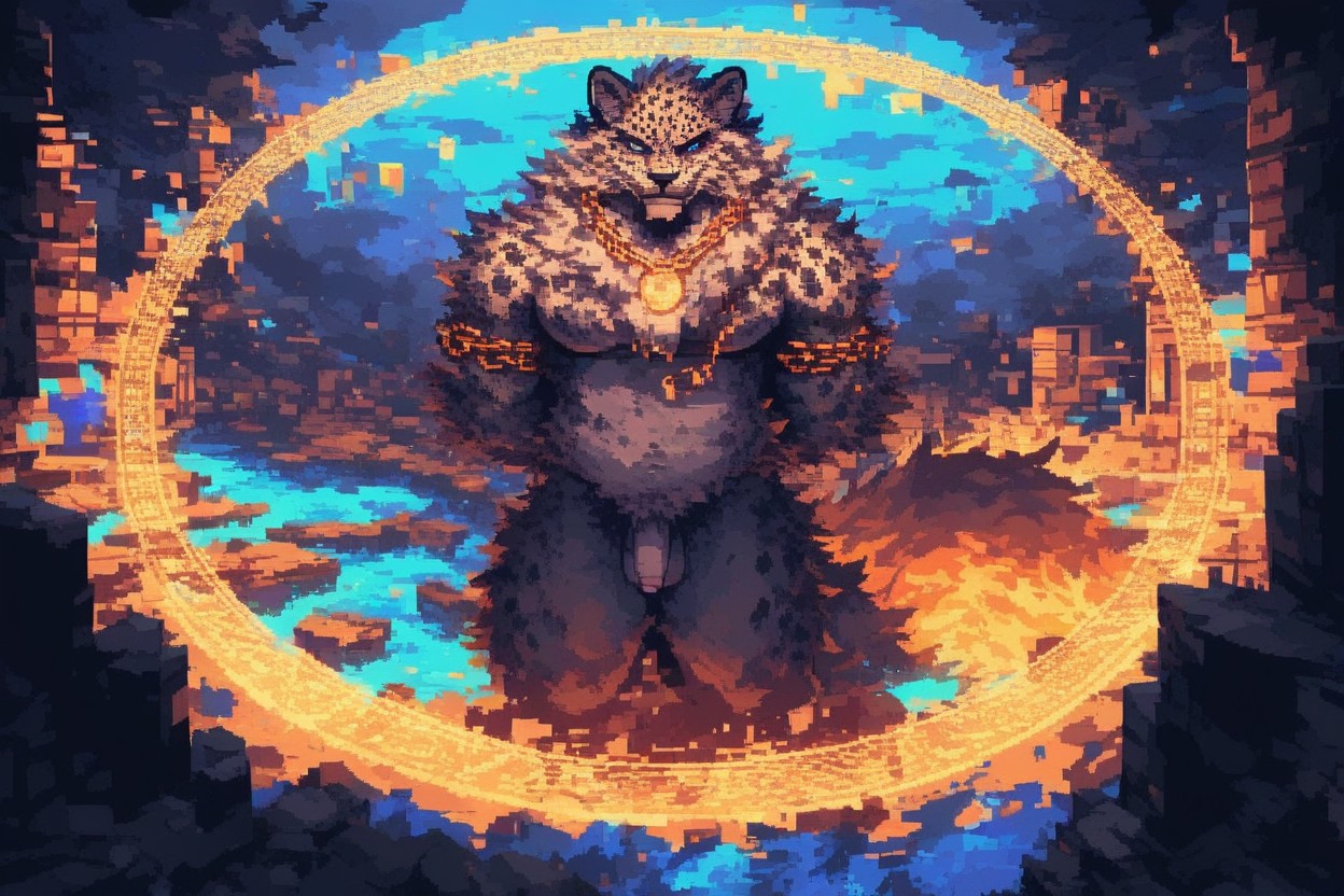Magic Circle, Broad Shoulders, Glitch Image Effect Furry AI Porn
