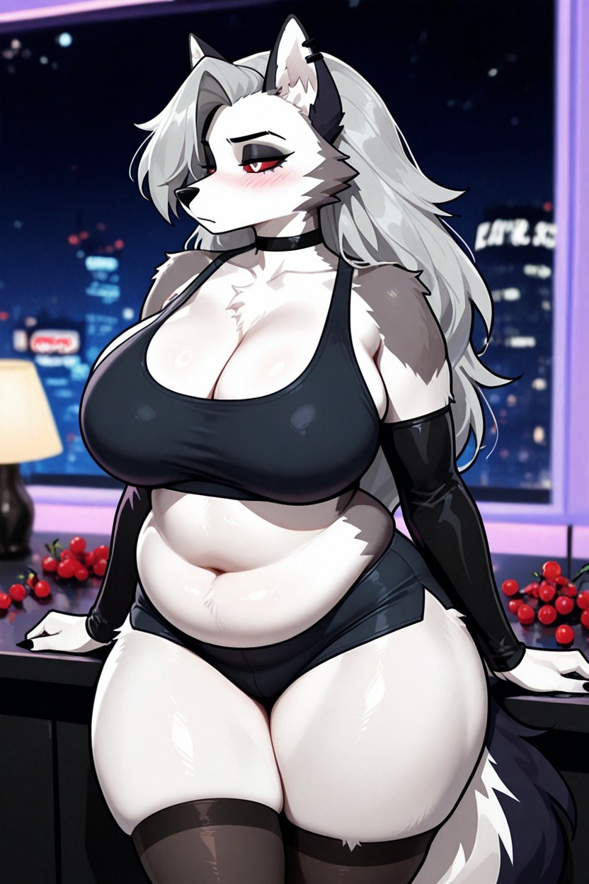 Black Sports Bra, Loona Female, Horny Furry AI Porn
