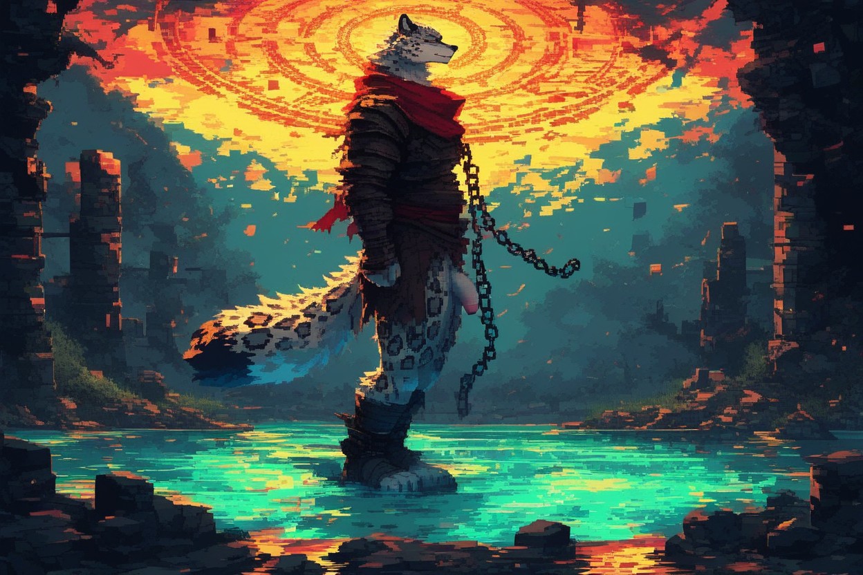 Very Thick Neck Fur, Big Dense Long Fluffy Tail, Magic Circle Furry IA