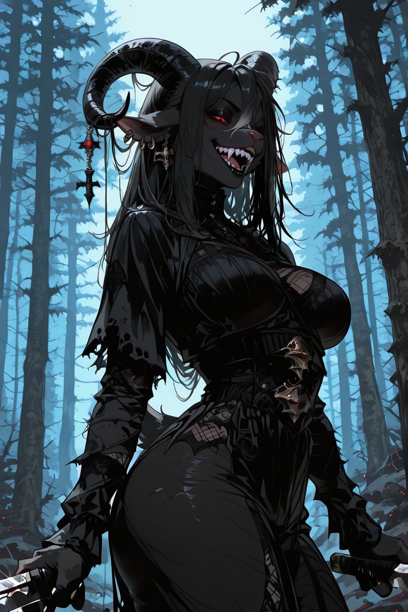 Anime Style, Playful Expression, Red Eyes AI獸人黃片
