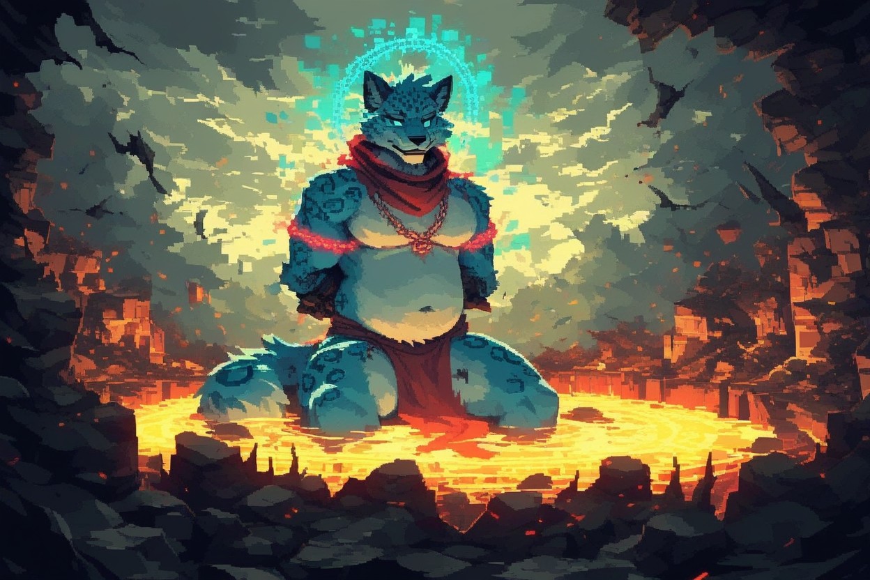Body Tattoos, Torn Waist Cloth, Dynamic Hands Placement Furry AI Porn